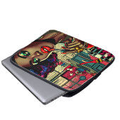 Schöne Frau am Lipstick Laptopschutzhülle (Vorne Knopf)