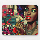 Schöne Frau am Lipstick Mousepad (Vorne)