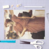 Schöne Frau am Springbrunnen Seidenpapier (Handwerk)