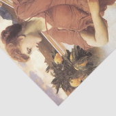 Schöne Frau am Springbrunnen Seidenpapier (Ausschnitt)