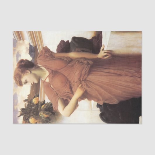 Schöne Frau am Springbrunnen Seidenpapier (Vorderseite)