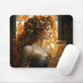 Schöne Frau Art Nouveau Mousepad (Mit Mouse)