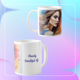 Schöne Frau Art Wasserpfeifen Kaffeetasse