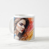 Schöne Frau Art Wasserpfeifen Kaffeetasse (Vorderseite Links)