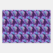 Schöne Frau aus blauem und Lila Eisglas Geschenkpapier Set (Vorderseite 3)