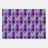 Schöne Frau aus blauem und Lila Eisglas Geschenkpapier Set (Vorderseite 2)