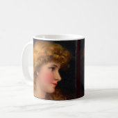 schöne Frau aus dem 19. Jahrhundert Kaffeetasse (Vorderseite Links)