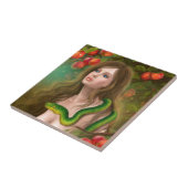 Schöne Frau Eve und Schlange. Fliese (Seite)