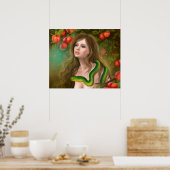 Schöne Frau Eve und Schlange. Poster (Küche)