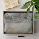 Schöne Frau, Flamingo & Floral, Portrait Art Seidenpapier (Geschenk)