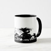 Schöne Frau, gefolgt von einer Silhouette Tasse (VorderseiteRechts)