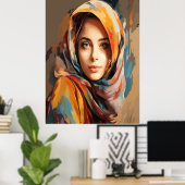 Schöne Frau Gesicht Wand Kunst Abstrakte Frau Pain (Heimbüro)