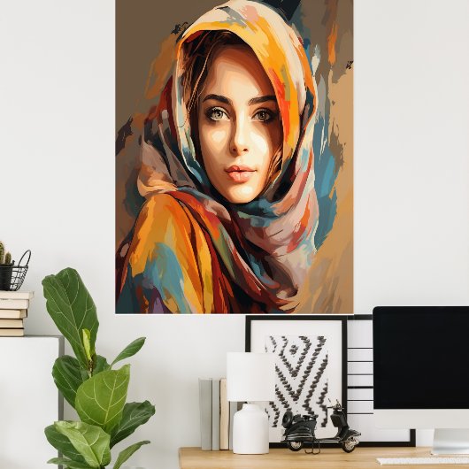 Schöne Frau Gesicht Wand Kunst Abstrakte Frau Pain (Heimbüro)