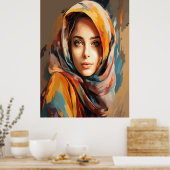 Schöne Frau Gesicht Wand Kunst Abstrakte Frau Pain (Küche)