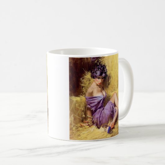 Schöne Frau halten sichernd Kaffeetasse (VorderseiteRechts)