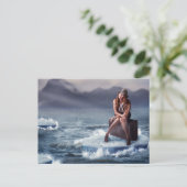 Schöne Frau im Koffer Postkarte (Stehend Vorderseite)