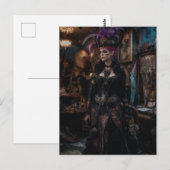 Schöne Frau im Kostümladen Postkarte (Vorne/Hinten)