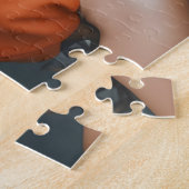 Schöne Frau im Orange Jigsaw Puzzle (Seite)
