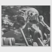 Schöne Frau in Cabriolet Geschenkpapier (Flach)