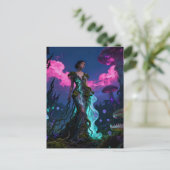 schöne Frau in einem fremden Land Postkarte (Stehend Vorderseite)