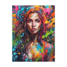 Schöne Frau in Farbe