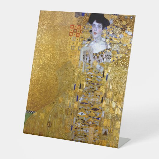 Schöne Frau in Gold Gustav Klimt Sockelschild (Vorderseite)