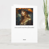 Schöne Frau in Hat Ethereal Kunst Karte (Rückseite)