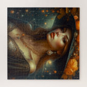 Schöne Frau in Hat Ethereal Kunst Puzzle (Horizontal)