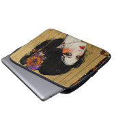 Schöne Frau in Kimono Laptopschutzhülle (Vorne Knopf)