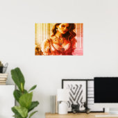 Schöne Frau in polnischem Stil an einer Wand Poster (Heimbüro)