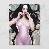 Schöne Frau in Rosa Postkarte (Vorderseite)