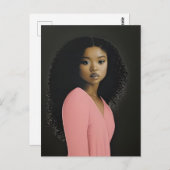 Schöne Frau in Rosa verkleidet Postkarte (Vorne/Hinten)