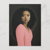 Schöne Frau in Rosa verkleidet Postkarte (Vorderseite)