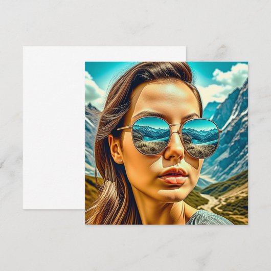 Schöne Frau in Sonnenbrille Reflectoine (Vorne/Hinten)