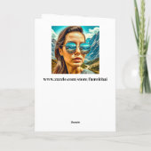 Schöne Frau in Sonnenbrille Reflectoine Karte (Rückseite)