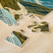 Schöne Frau in Sonnenbrille Reflectoine Puzzle (Seite)