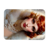 Schöne Frau in Weiß Magnet (Horizontal)