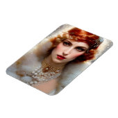 Schöne Frau in Weiß Magnet (Linke Seite)