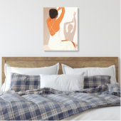 Schöne Frau in weißem Kleid, neutral pastellfarben Leinwanddruck (Insitu (Schlafzimmer))