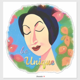 Schöne Frau inspirierendes Zitat Aufkleber