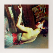 Schöne Frau Klaviermalerei Puzzle (Horizontal)