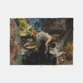 Schöne Frau Klavierspielen (von Boldini) Fleecedecke (Vorderseite (Horizontal))