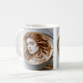 Schöne Frau Latte Art Kaffeetasse (Vorderseite Links)