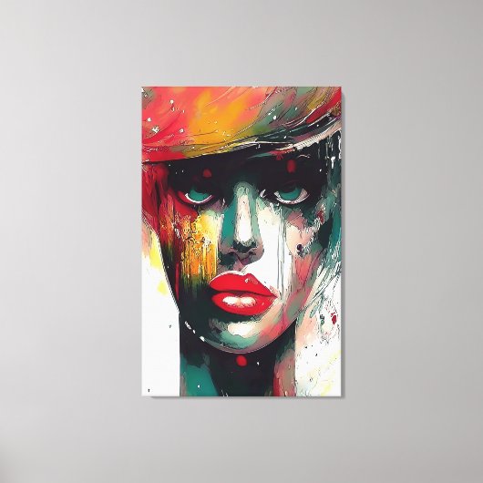 Schöne Frau Leinwanddruck (Vorderseite)