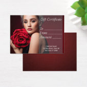 Schöne Frau mit Blume Geschenkgutschein (Schreibtisch)