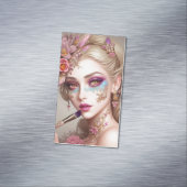 Schöne Frau mit Blume Magnetische Visitenkarte (Beispiel)