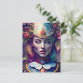 Schöne Frau mit Blumenhain Postkarte (Stehend Vorderseite)