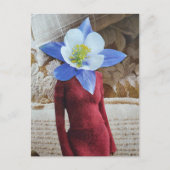 Schöne Frau mit Blumenkopf-Collage Postkarte (Vorderseite)