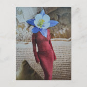 Schöne Frau mit Blumenkopf-Collage Postkarte (Vorderseite)