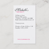 Schöne Frau mit dem rosa Ohrringeinbrennen Visitenkarte (Rückseite)